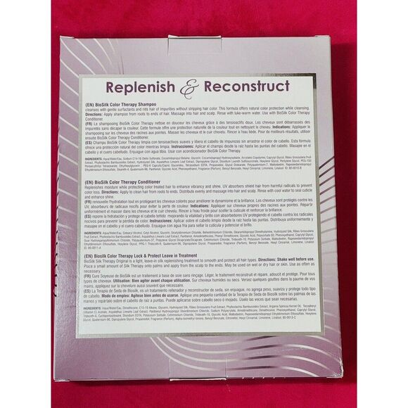 Biosilk Color Therapy Set Shampoo 12oz Conditioner 12oz & Lock & Protect 5.64 oz - Picture 3 of 4